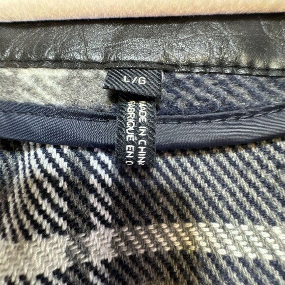 Buffalo David Bitton Womens Plaidical Long Coat L/G Blue Gray Fleece - Picture 4 of 16